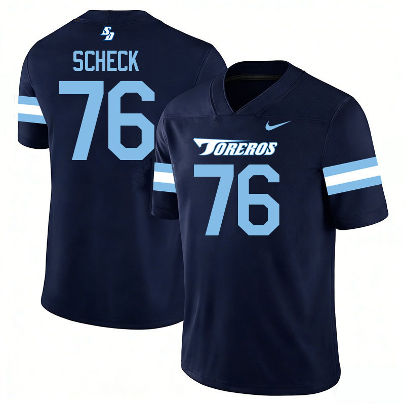 San Diego Toreros #76 Sean Scheck College Football Jerseys,Uniforms-Navy